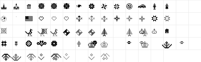 P22 Folk Art Extras Regular  glyph index