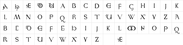 AngloSaxon Caps  glyph index