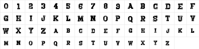 BringMeAWar_Textured Regular  glyph index