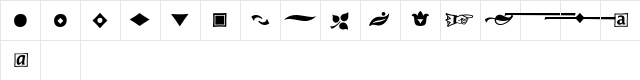 Angie Ornaments Regular  glyph index