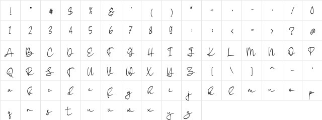 Barlen Regular  glyph index