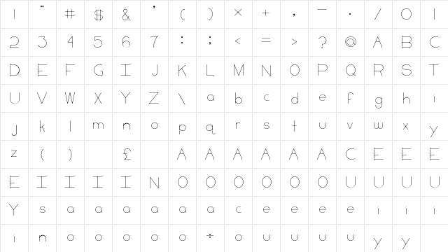 CC Keni Regular  glyph index