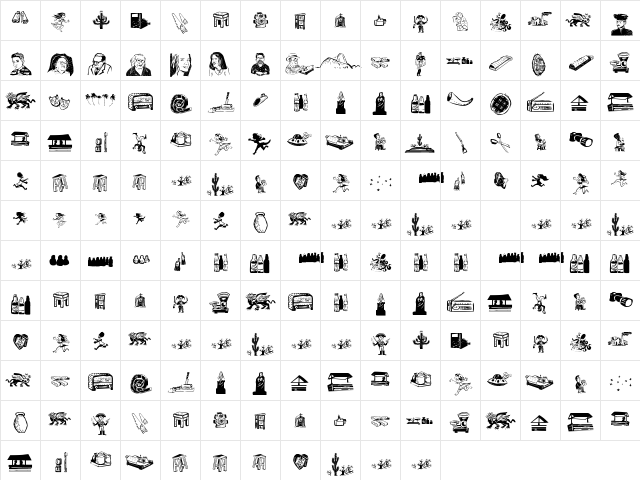 Cordel de Mangai Regular  glyph index