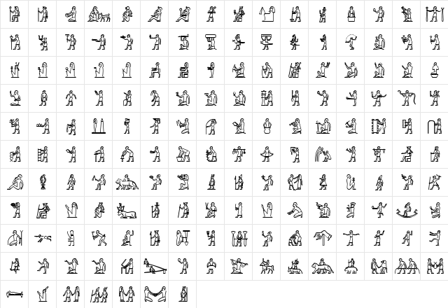 GlyphExtLibC Bold  glyph index