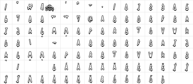 FAT&CAP Bold  glyph index