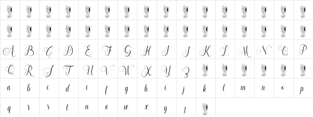 Santhana Regular  glyph index