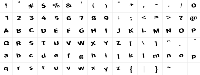 JamesBond Regular  glyph index