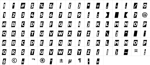 a_RewinderTitulSlgObl Regular  glyph index