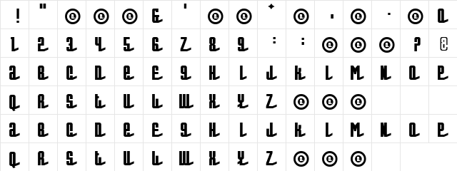 HighNumbers Regular  glyph index
