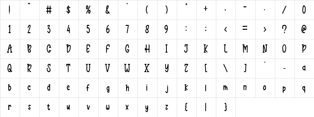 Black Moon Regular  glyph index