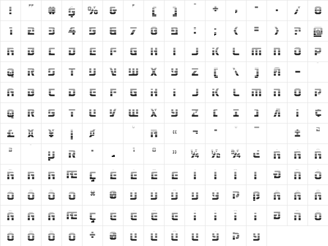 Legio Sabina Gradient Regular  glyph index
