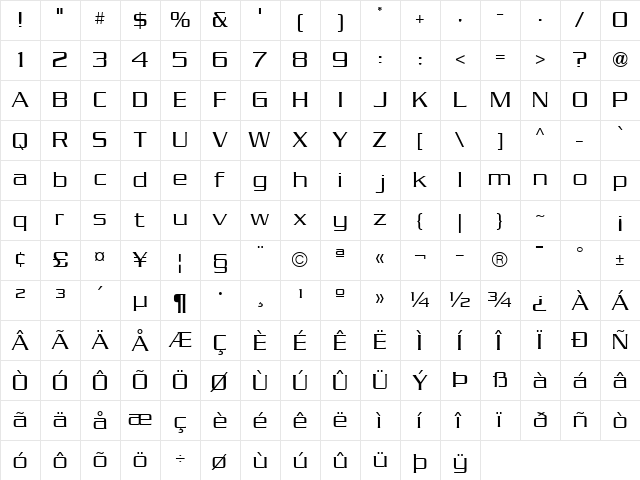 Serpentine ICG Light  glyph index