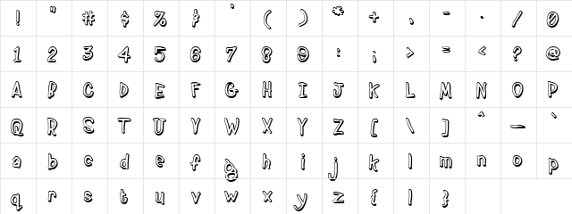 Creation 3d Regular  glyph index