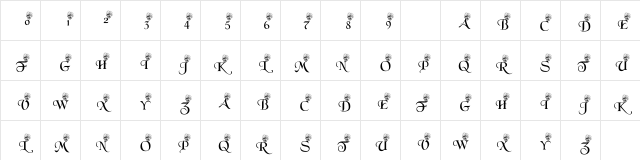 pf_Einstien Regular  glyph index