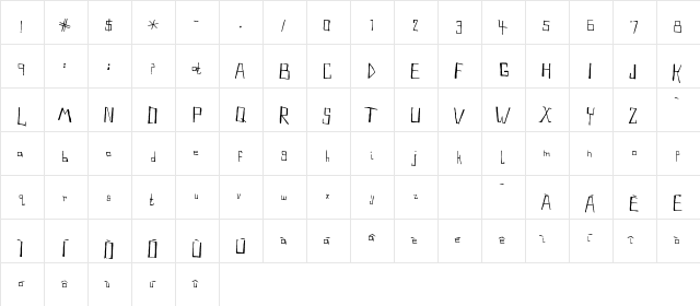 NaturalProducts Regular  glyph index