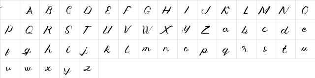 Jengmudy Regular  glyph index