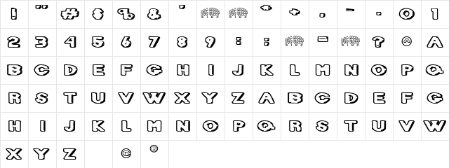 Diet Dr. Creep Regular  glyph index