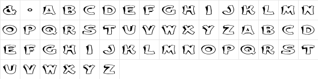 Elwood Ex Regular  glyph index