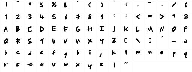 Wheein Regular  glyph index