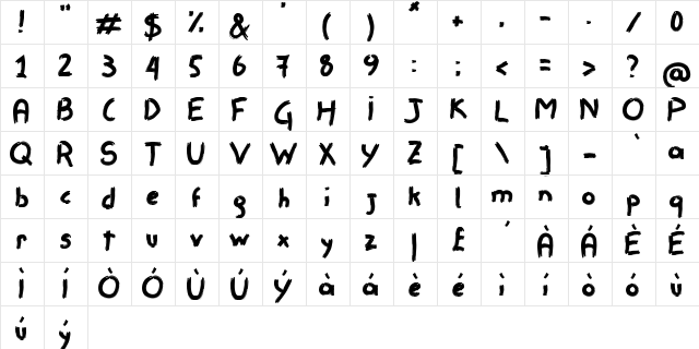 Remisso Regular  glyph index