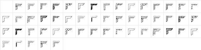 2Peas Photo Corners Regular  glyph index