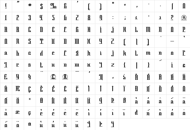 Mata Hari Parisienne  glyph index