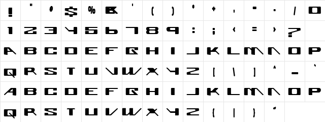 Superglue SuperBold  glyph index