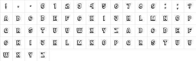 Casino 3D Regular  glyph index