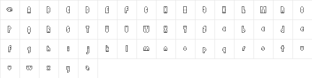FlappyBirdy Regular  glyph index