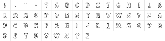 DriftType Regular  glyph index
