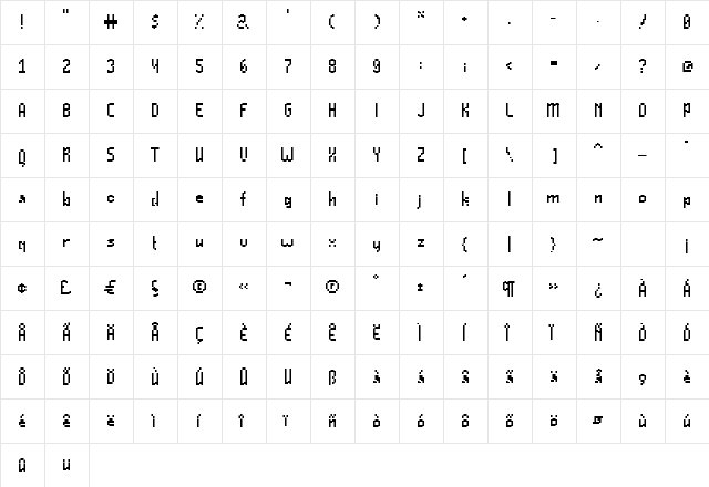 Annenski-Small Regular  glyph index