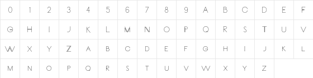 Carrinady Carrinady  glyph index