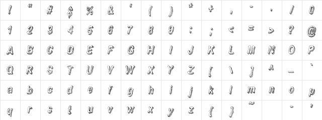 Flim-Flam Regular  glyph index