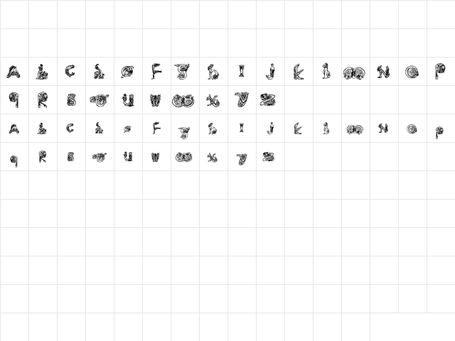 Animal Caps Regular  glyph index
