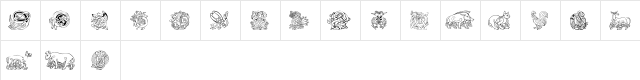 LM Celtic Animals Regular  glyph index