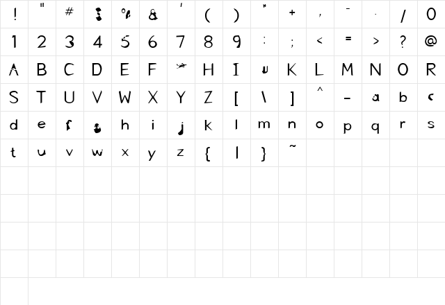 FKR NiceLife Medium  glyph index