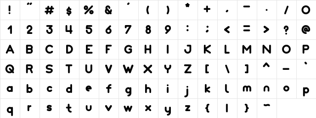 Monoround Regular  glyph index