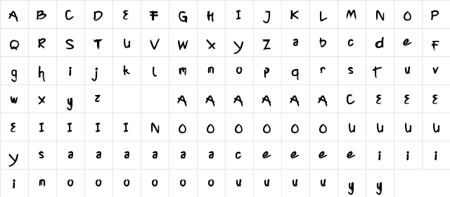 Cyttah Demo Regular  glyph index