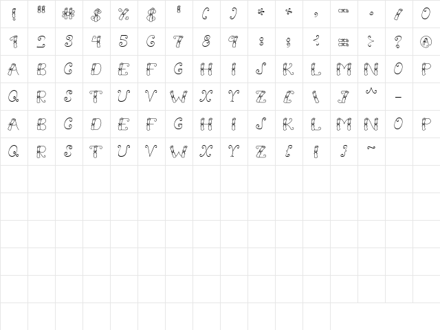 LD Scroll Regular  glyph index