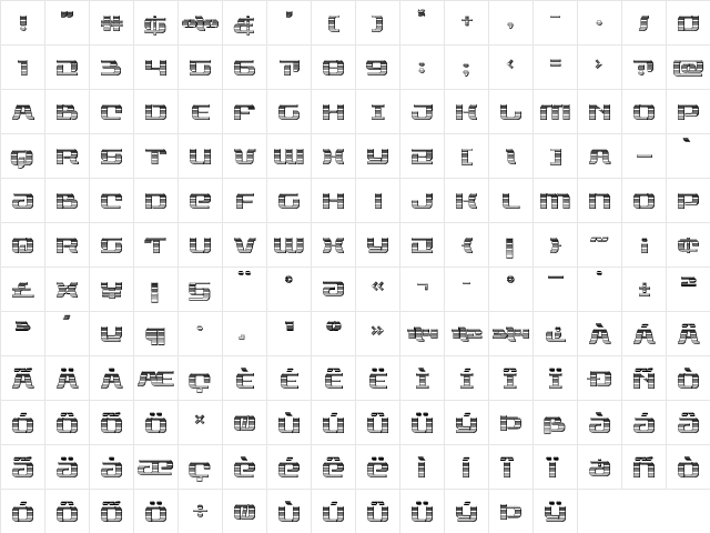 Range Paladin Chrome Regular  glyph index
