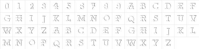 ReliefDeco Regular  glyph index