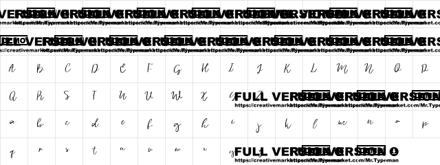 Vingiloth Regular  glyph index