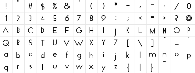 Geo-Plain Regular  glyph index