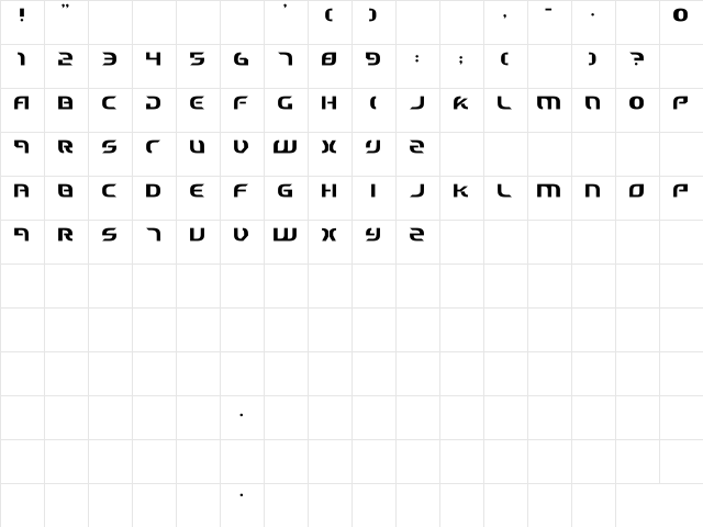 Ewok Bold  glyph index
