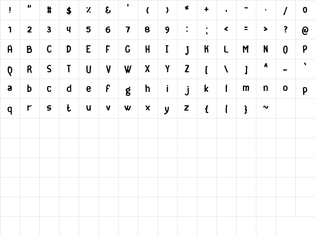 Geeker Regular  glyph index