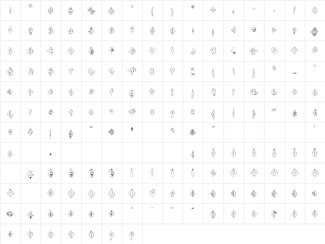 Ingothical Weird Regular  glyph index