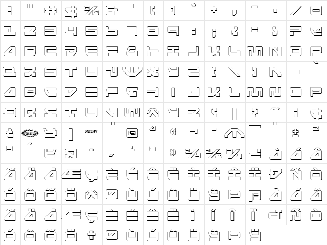 Searider Falcon 3D Regular  glyph index