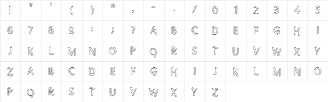 Letterblocks Regular  glyph index