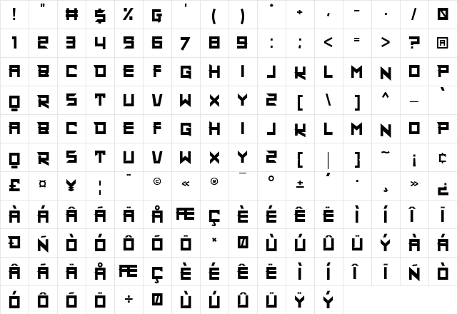 Super Maizen Regular  glyph index