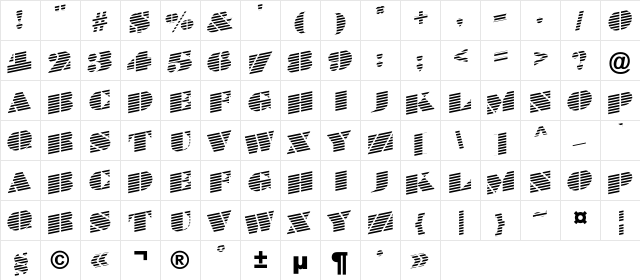 a_BraggaTitulMarUp Regular  glyph index